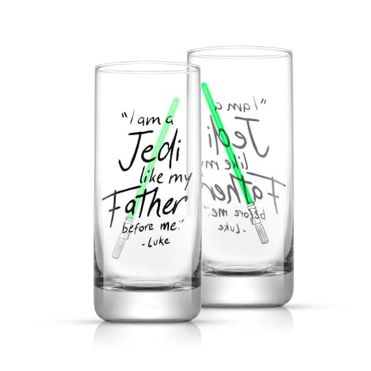JoyJolt® Star Wars™ 14.2 oz New Hope Luke Skywalker Green Lightsaber Tall Drinking Glass, 2ct. in Clear/Green | 14.2 fl oz | Michaels® JoyJolt® Star Wars™ 14.2 oz New Hope Luke Skywalker Green Lightsaber Tall Drinking Glass, 2ct. in Clear/Green | 14.2 fl oz | Michaels®